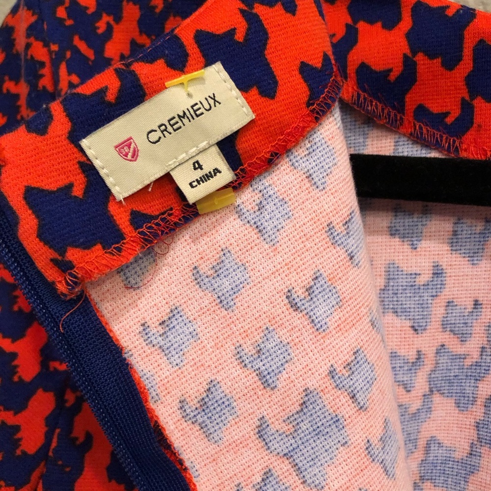 Cremieux Orange and Blue 3/4 Sleeve Dress Size 4 - Picture 3 of 5
